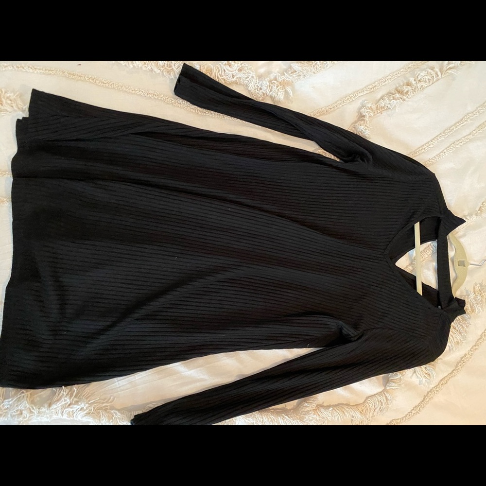 Black dress with triangle keyhole front